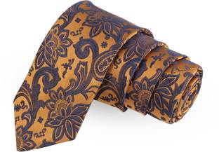 PELUCHE The Woodlot Copse Brown Colored Microfiber Neck Floral Print Men Tie