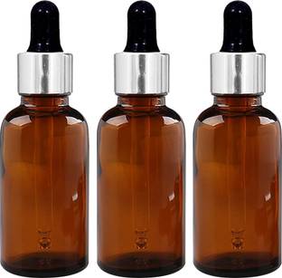 nsb herbals Amber Glass Bottle + Silver Dropper for Essential Oil DIY Perfume Multipurpose Use 30 ml Bottle