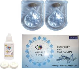 Gold Look Clear Contact Lens Monthly (-11.00)Power With Case & Solution.