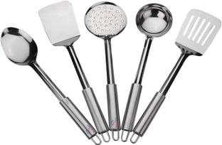 Heart Home Stainless Steel Kitchen Tool And Utensil, Set 5 Piece (Silver) Kitchen Tool Set
