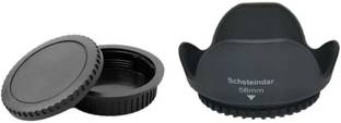 Schsteindar 58mm Reversible Tulip Flower Lens Hood & Rear Lens Cap & Body Cap Replacement for Canon 18-55mmLens with 58mm Filter Thread  Lens Hood