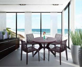 Optra WEB BROWN SET OF 4 CHAIR FULLY COMFORT nd weight bearing capacity outdoor chair Plastic Outdoor Chair