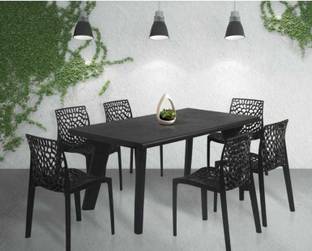 Supreme WEB BROWN SET OF 6 CHAIR FULLY COMFORT nd weight bearing capacity 150 kg outdoor chair Plastic Outdoor Chair