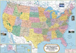 USA Map Paper Print
