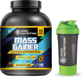 AXIR LIFE SCIENCE KING NUTRITION MASS GAINER IMPORTED WHEY 30GM PROTEIN WITH SHAKER Weight Gainers/Mass Gainers