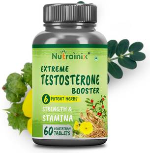Nutrainix Extreme Testosterone Booster | Boost Strength, Stamina - 60 Vegan Tablets