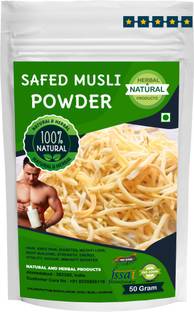 NATURAL AND HERBAL PRODUCTS Safed Musli Powder | Chlorophytum Borivilianum | Dholi Musli | Swetha Musli for Eating(Drink), Body Building, Strength, Vitality, Vigour and Immunity Booster-