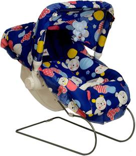 baby tone B.T10 in 1 Carry Plastic Cot/Bouncer with Mosquito Net and Storage Box - Floral Blue Print Rocker and Bouncer (Blue) Rocker and Bouncer