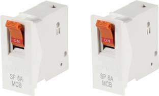 CONA Modular MCB 6A SP -C Type, Pack of 2|6A SP MCB Switch|6 Ampere Single Pole MCB|Electricial Accessories|Master Switch 10201 MCB