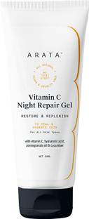 ARATA Vitamin C Night Repair Gel | Boosts Collagen & Refines Fine Lines | Vegan