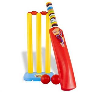 NAVRANGI Cricket Kit Set of 3 Stumps with Bail, 1 Bat and 2 Ball Combo Set for Kids Cricket Kit