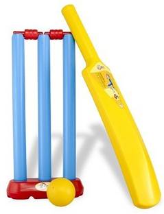 NAVRANGI Cricket Kit Set of 3 Stumps with Bail, 1 Bat and 1 Ball Combo Set for Kids Cricket Kit