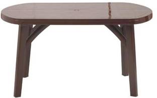 Supreme CORSA G.BROWN Premium finish heavy duty six seater dinning table with extra board & wide table top & Contemporary style solid built legs. Ideal for Indoor & Outdoor Applications. Plastic Outdoor Table