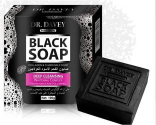 DR DAVEY Collagen and charcoal black soap deep cleasing face and body