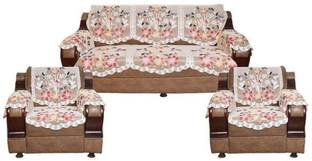 advik weaves 3FLOWER16PCSRUST Sofa Fabric