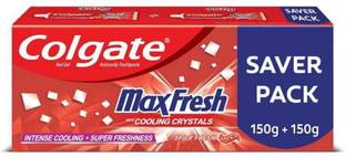 Colgate MaxFresh Anticavity Toothpaste Gel Spicy Fresh - 150gm+150gm (Saver Pack) Toothpaste