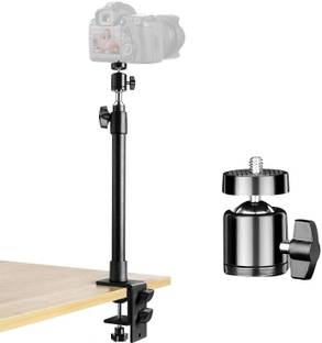 SHOPEE Desk Mount Stand, 12-20inch Tabletop C Clamp Mount Stand, Adjustable Table Aluminum Light Stand with Standard 1/4" Screw Tip for DSLR Camera, Ring Light, Video Light, Panel Light Tripod