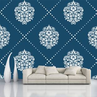 HD PRINT HOUSE Decorative Blue, White Wallpaper