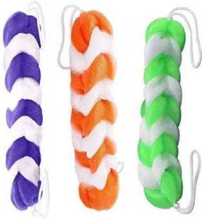 AGS MART Round Bath Sponge Loofah/Scrub For Women & Men (Random Colour), Set Of 3 ,Bath Shower Loofah Sponge Pouf Body Scrubber Large Size (35-40 Gms) Scrub/Bathing Round Loofah for Mens/Womens, Girls/Boys, Male/Female, Unisex (Multicolor)