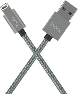 hoox Lightning Cable 2 A 1 m Python Rugged Extra Tough Braided Lightning USB Cable for Apple iOS devices (3.2 Feet, Grey)