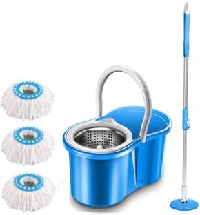 GTE Easy Magic Floor Mop 360° Bucket Sheep Steel with 3 Micro Fiber Refills Mop Set