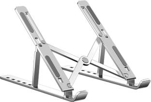 PC SQUARE Aluminum laptop stand Aluminium Body Computer Laptop Stand Adjustable Height | 7 Step Adjustable Foldable | Best for Traveling | Low Weight Universal Portable Hands Free Stand Also Use in Mobile Stand Study Book Stand Laptop Stand 04564 Laptop Stand