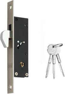 Met Craft 150 mm Steel Key Hook Lock for Sliding Door/Wardrobe with 3 Star Keys Lock