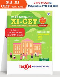 XI CET | Maharashtra FYJC CET 2021 | Admissions To Std 11 College | 2179 Chapterwise Solved MCQs Question Bank |10 Semi English Medium| 10 All Boards