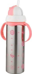 Kidsify Baby Feeding Bottle 3 in 1 Multifunctional Stainless Steel Milk Thermosteel Feeder Bottle with Sipper and Straw for Infant Newborn Toddler for Travel (180ML)