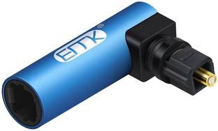 microware  TV-out Cable Optical Splitter, Optical Adapter Compatible with Home Theater, Sound bar,Speaker,Xbox 360,Playstation,TV, DVD Player and More - Black (90-Degree)