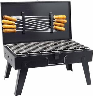 UK Enterprise BarbequeGrillwith4WoodenSkewers Charcoal Grill
