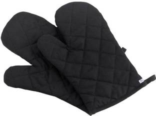 Heart Home Black Cotton Kitchen Linen Set