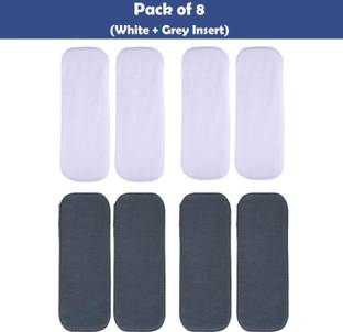kogar All New Reusable Washable Daily Use High Absorable Nappy Diaper Liner/Insert For Baby New Born to 2 Year Grey And White Colour