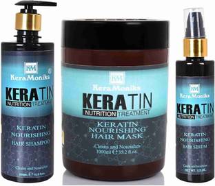 Keramoniks Keratin Hair Mask 1000 ml + Keratin Shampoo 500 ml + Keratin Hair Serum 125 ml