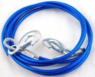 vk integrate 7 Tonne Heavy Duty Towing Belt Security Cable 4 Meters Breakdown Recovery Tow Rope with 2 Hooks for Cars 8mm Towing Cable (Iron, 6000 kg Pull Capacity) 4 m Towing Cable 4 m Towing Cable