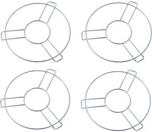 AYDIN Stainless Steel Round Shape Cooker Rack Stand Cookware Tool Thick Trivet/Table Ring, Round For Making Cake, Momos, Idli & Other Food Inside The Cocker (Set of 4) MIRROR FINISH Trivet