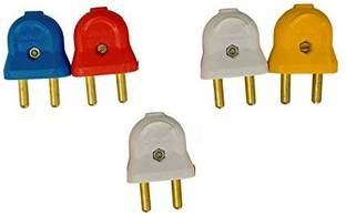 VISYA BEAUTY 5 Pc 2 Pin Male Plug ABS/Polycarbonate 6 A 2 pin mail plug Two Pin Plug 2 Pin Male Plug ABS&5 LIGHT SWITCH Two Pin Plug