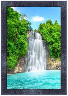 pnf Poster And Frame Vastu Waterfall Landscape Scenery | Best Gifting Option Digital Reprint 14 inch x 10 inch Painting