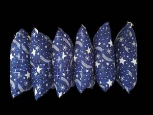 tijoriam Premium Blue Star Printed Microfibre Abstract Body Pillow Pack of 6