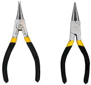 FIXKIT 7 inch Long Internal Straight and External Straight Nose Circlip Plier