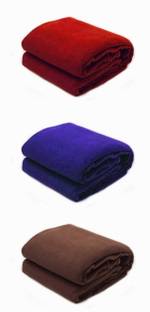 Saksham Solid Single Fleece Blanket for  Heavy Winter
