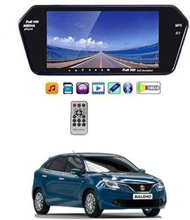 AYW baleno 7 Inch LED Car Rearview Monitor Mirror with Touch Button Univarsal For All Cars Black LED