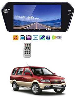 AYW Tavera 7 Inch LED Car Rearview Monitor Mirror with Touch Button Univarsal For All Cars Black LED