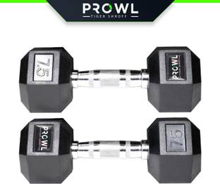 PROWL Rubber Coated Professional 7.5 Kg*2 Hexa Home Gym Exercise Equipment (Men & Women) Fixed Weight Dumbbell