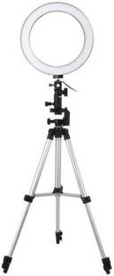 Nehmaps 10 Inch Big Led Ring Light 3 Coloring Brightness with 3110 Portable Tripod Stand for Video Shooting | Photo Shoot | YouTube & Many More Compatible All Mobile Phones & Cameras Ring Flash (White) Ring Flash