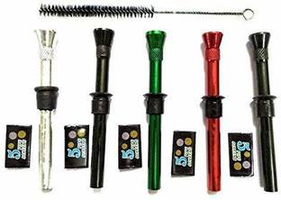 HOOKUP 10 CM Metal Bong Shooter , Brush and Screen Filter Aluminium Outside Fitting Hookah Mouth Tip