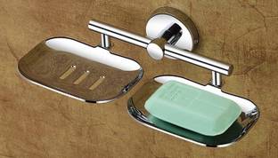 LivesUp Soap Dish Holder, Premium Stainless Steel Storage Saver Rack for Home Kitchen Bathroom Shower Self Adhesive Wall Mounted Soap Sponge Holder