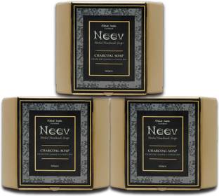 Neev हर्बल हैंडमेड सोप्स चारकोल सोप (100gm) - 3 का सेट