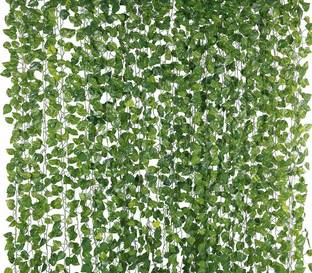 S-Biv Green Artificial Money Plants Hanging Leaves for Home Décor Balcony Door Starecase décor Room Décor Office Décor Artificial Flower And Plant (Pack of 10 ) Bonsai Artificial Plant