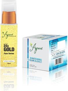 Aysun 24k Gold Face Serum & Whitening Cream Bleach Combo Pack of 2